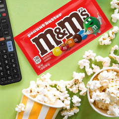 M&M'S Peanut Butter Chocolate Candy, Singles Size, 1.63-Ounce 24-Count Box