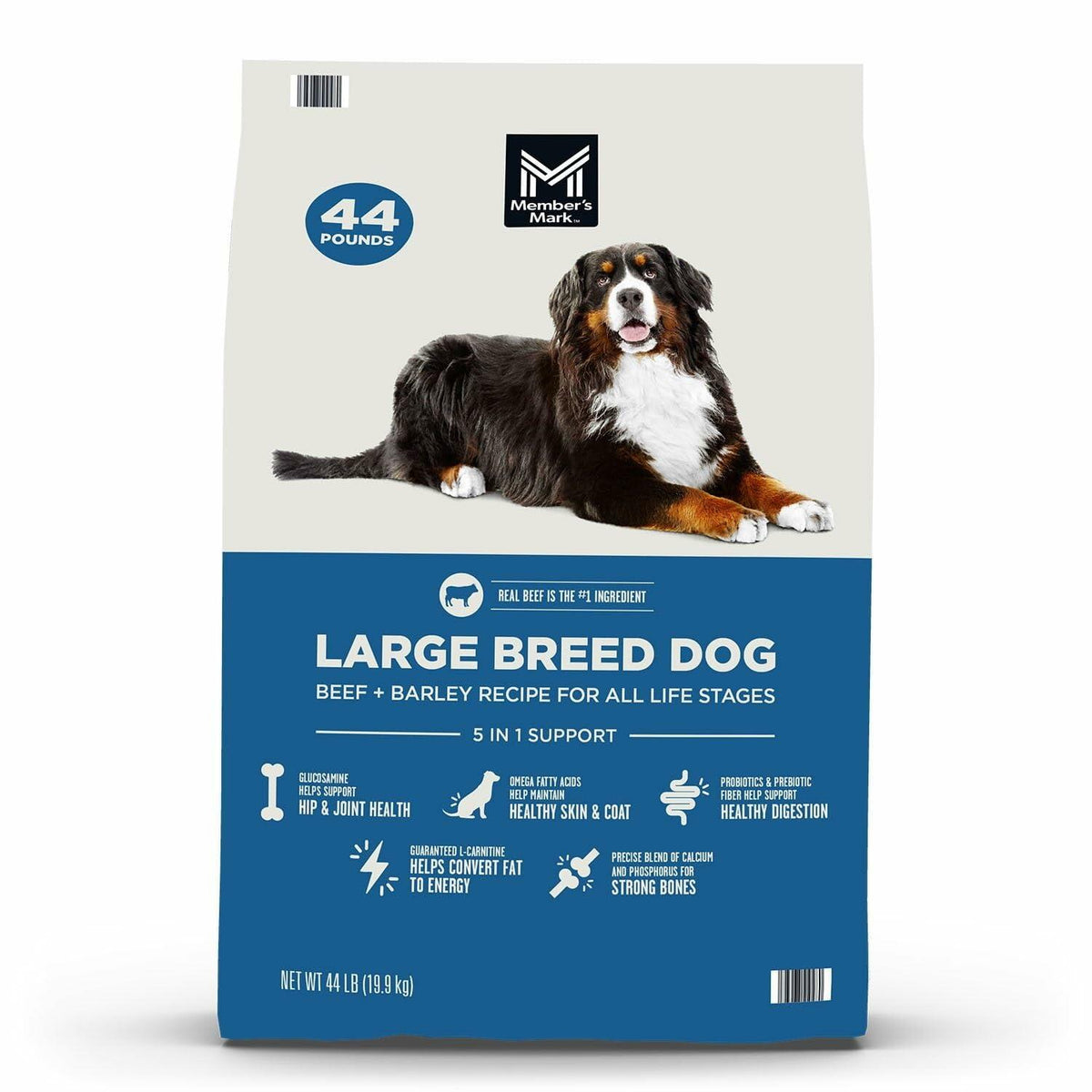 Member's Mark Large Breed Dog Beef + Barley Recipe Dry Dog Food, 44 Pounds