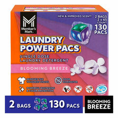 Member's Mark Laundry Detergent Power Pacs, Blooming Breeze, 130 Count