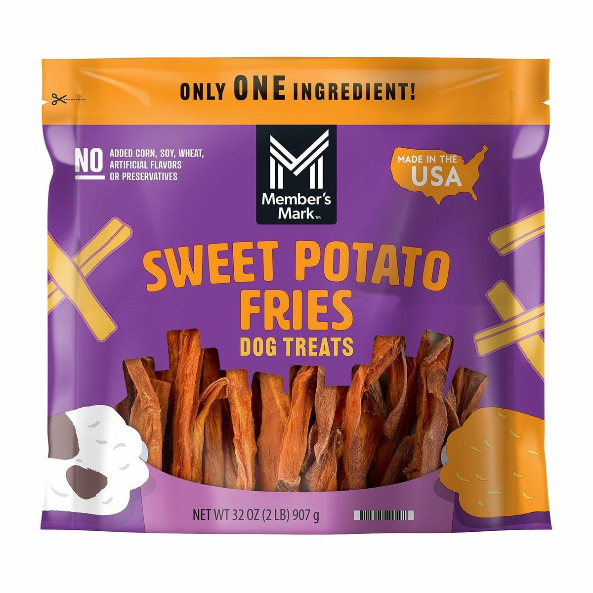 Member's Mark Sweet Potato Fries Dog Treats, 32 Ounce