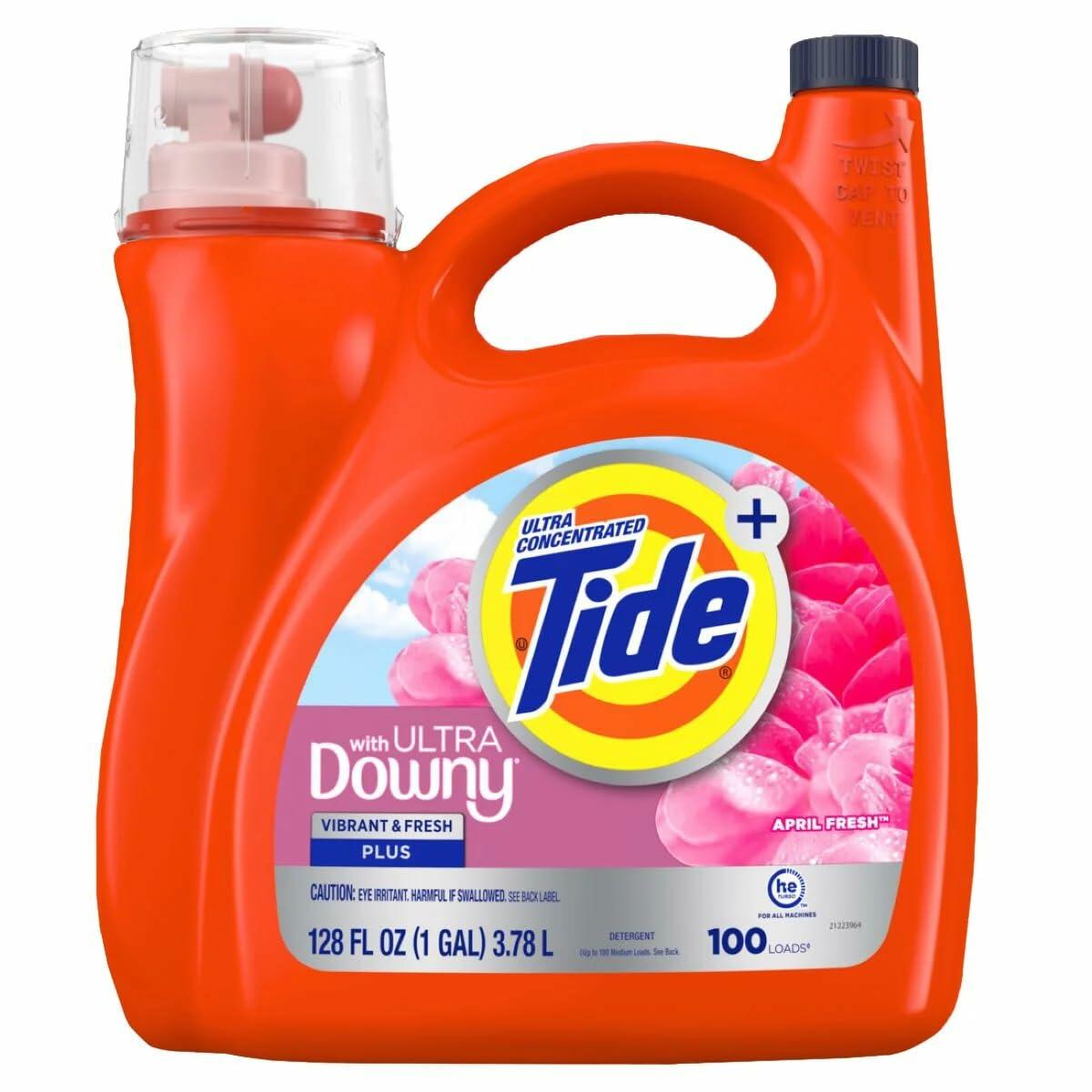 Tide Plus with Ultra Downy Laundry Detergent, April Fresh, 100 Loads ...