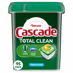 Cascade Total Clean ActionPacs Dishwasher Detergent, Fresh Scent, 95 Count