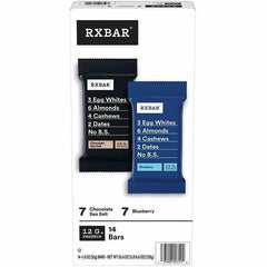 RX-BAR Protein Snack Bars, All Natural Ingredients, Chocolate Sea Salt and Blueberry, 14-count,