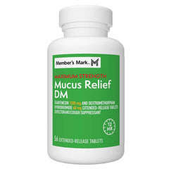 Member's Mark Maximum Strength Mucus-DM ER Tablets, 1200 mg/60 mg, 56 Count