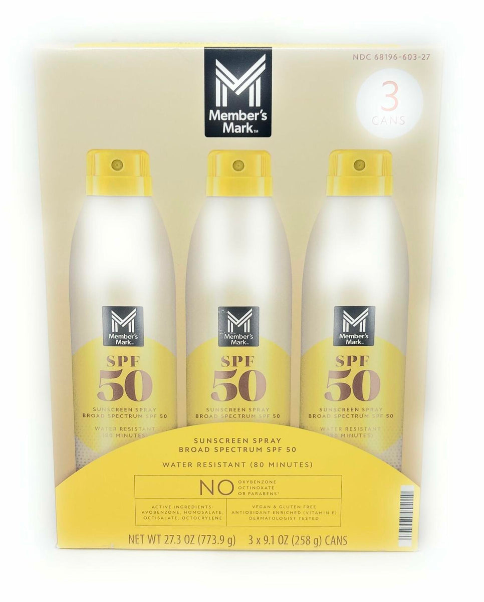 Member's Mark Sunscreen Spray Set SPF 50-9.1oz - 3 bottles