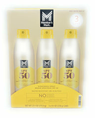 Member's Mark Sunscreen Spray Set SPF 50-9.1oz - 3 bottles