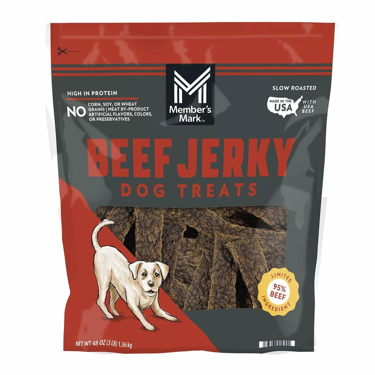 Member's Mark Beef Jerky Dog Treats, 48 Ounce
