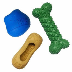 Nylabone NUBZ Treat N' Chew Dog Toy Variety Pack, Natural Rubber, 3-Count, Average Chewers, Dental Cleaning