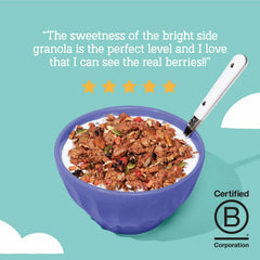 Seven Sundays Bright Side Triple Berry Granola 20 oz – Gluten Free Granola with Blueberries, Strawberries & Raspberries, 3X Less Sugar, 2X More Protein, Naturally Sweetened with Dates & Maple Syrup