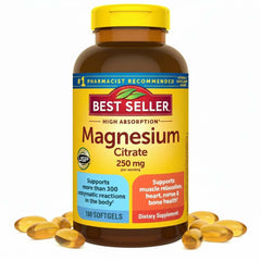 Nature Magnesium Citrate 250 mg (180 Softgels) | + Essential Vitamins & Dietary Supplements | Supports Muscle Relaxation, Nerve, Heart & Bone Health