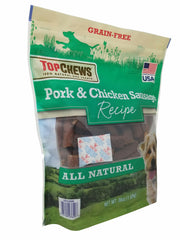 Top Chews Pork & Chicken Sausage Dog Treats 100% Natural 36 OZ