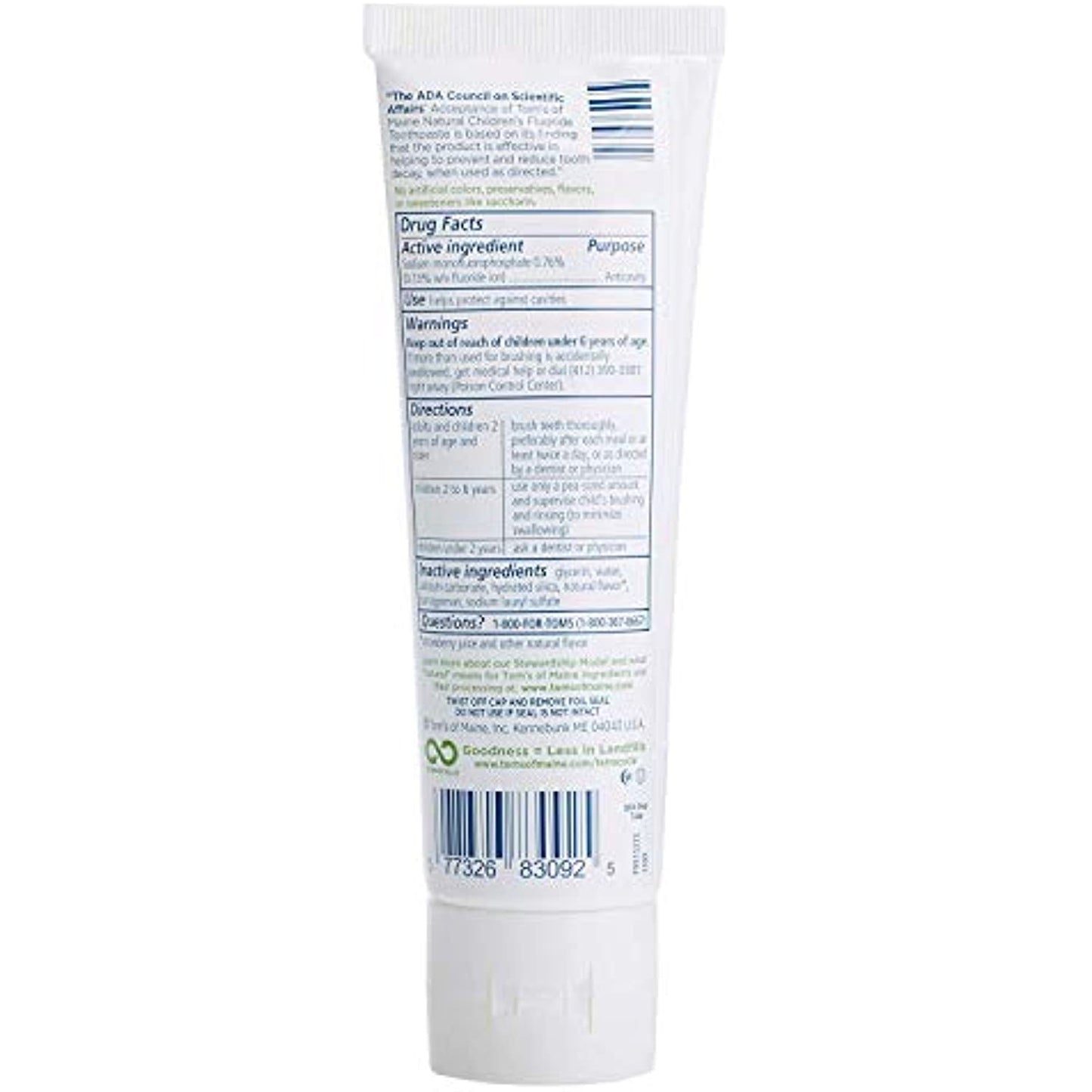 Tom's of Maine Children's Natural Fluoride Toothpaste, Silly Strawberry 4.2 oz (Pack of 6)