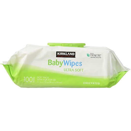 Kirkland Signature Baby Wipes, Ultra-Soft, Unscented, 100 Count Wipes