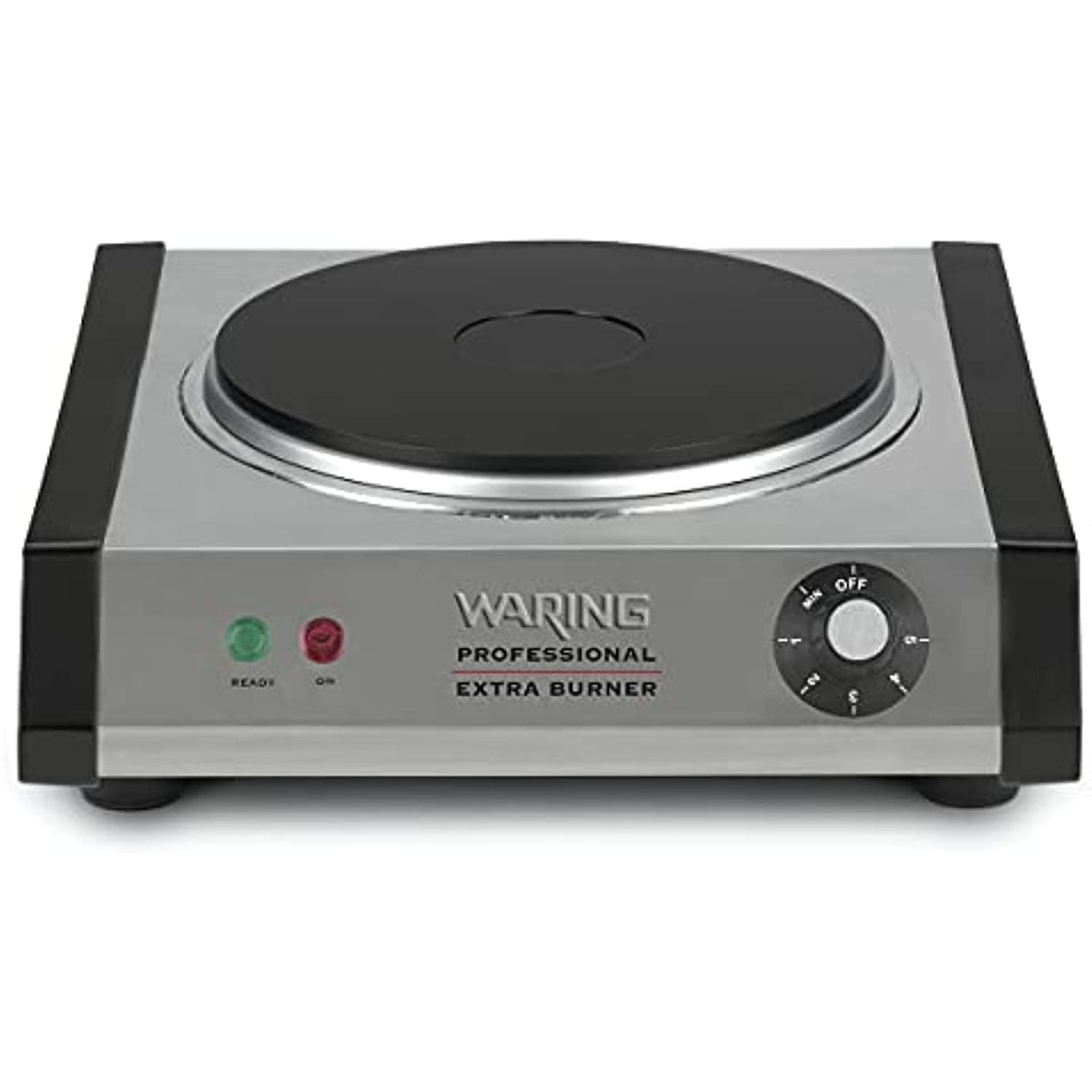 Waring Commercial WEB300 Single Cast Iron Burner, 1300W, 120V, 5-15 Phase Plug,Silver