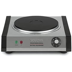 Waring Commercial WEB300 Single Cast Iron Burner, 1300W, 120V, 5-15 Phase Plug,Silver