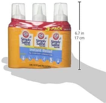 Arm & Hammer Simply Saline Adult Nasal Mist, Original, Pack of 3, 4.25 Oz Each