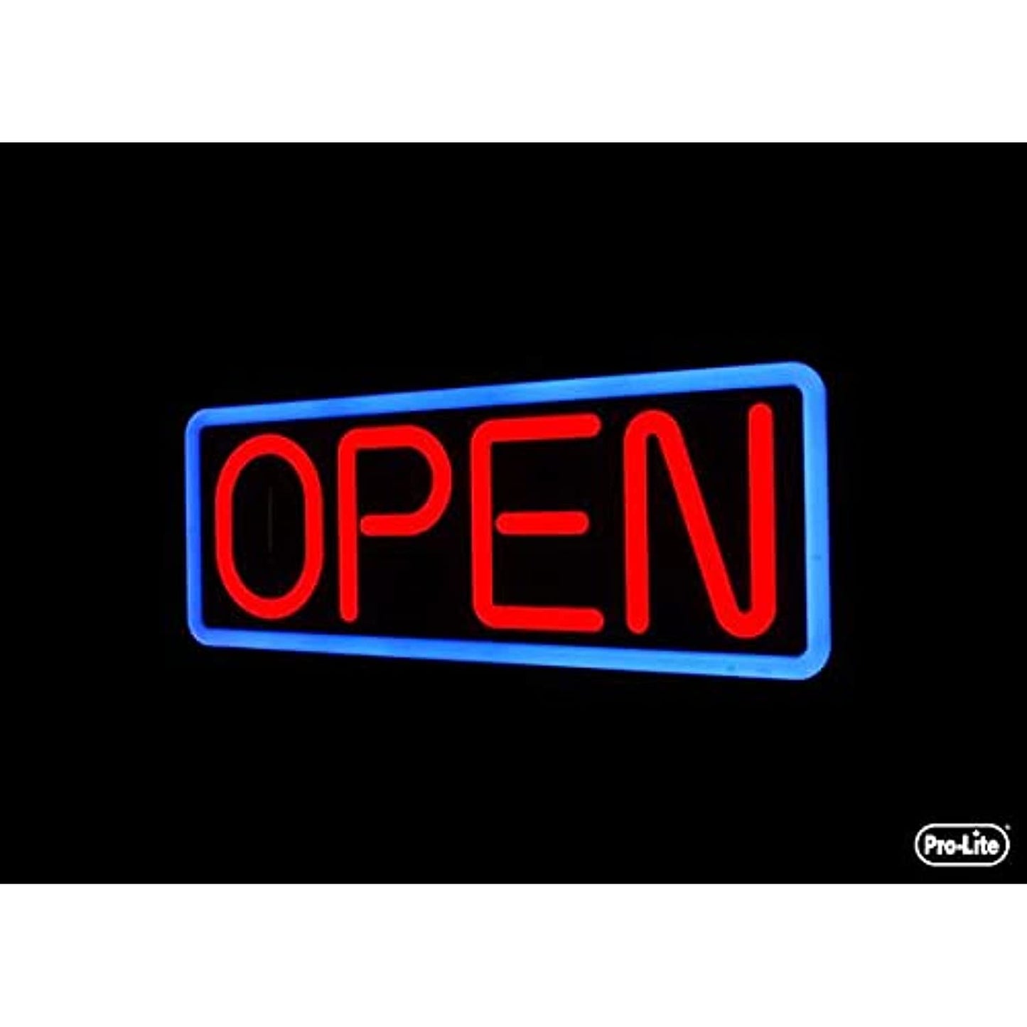 Pro-Lite Ultra Bright Electronic LED Neon Multi-Color Business Store Window Open Sign, 8.25" H x 22" W x 2" D, 7 Programmable Border Colors, 9 Animation Effects & Speed Control, Wireless Remote