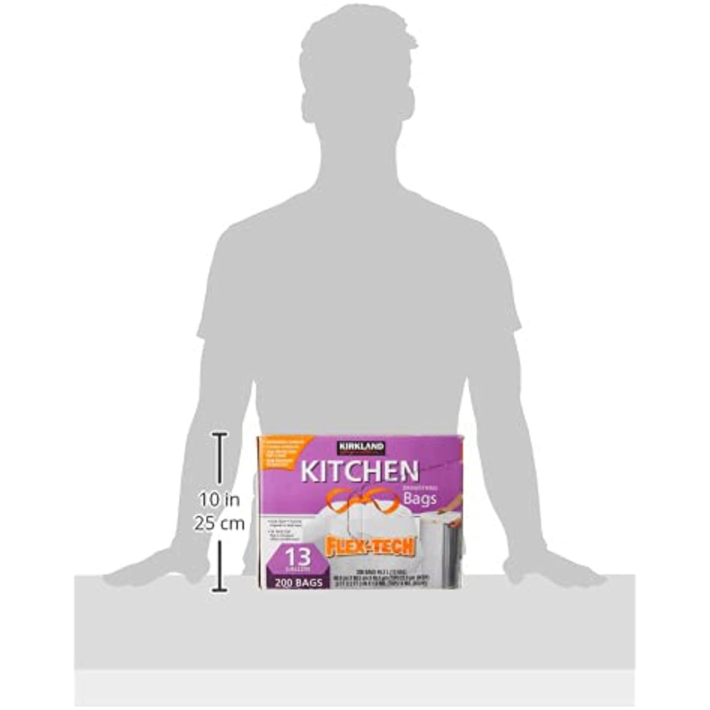 Kirkland Signature Drawstring Kitchen Trash Bags - 13 Gallon - 200 Count