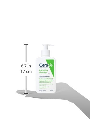CeraVe Hydrating Cleanser - For Dry To Normal Skin - Net Wt. 8 FL OZ (237 mL) Per Bottle - Pack of 2 Bottles