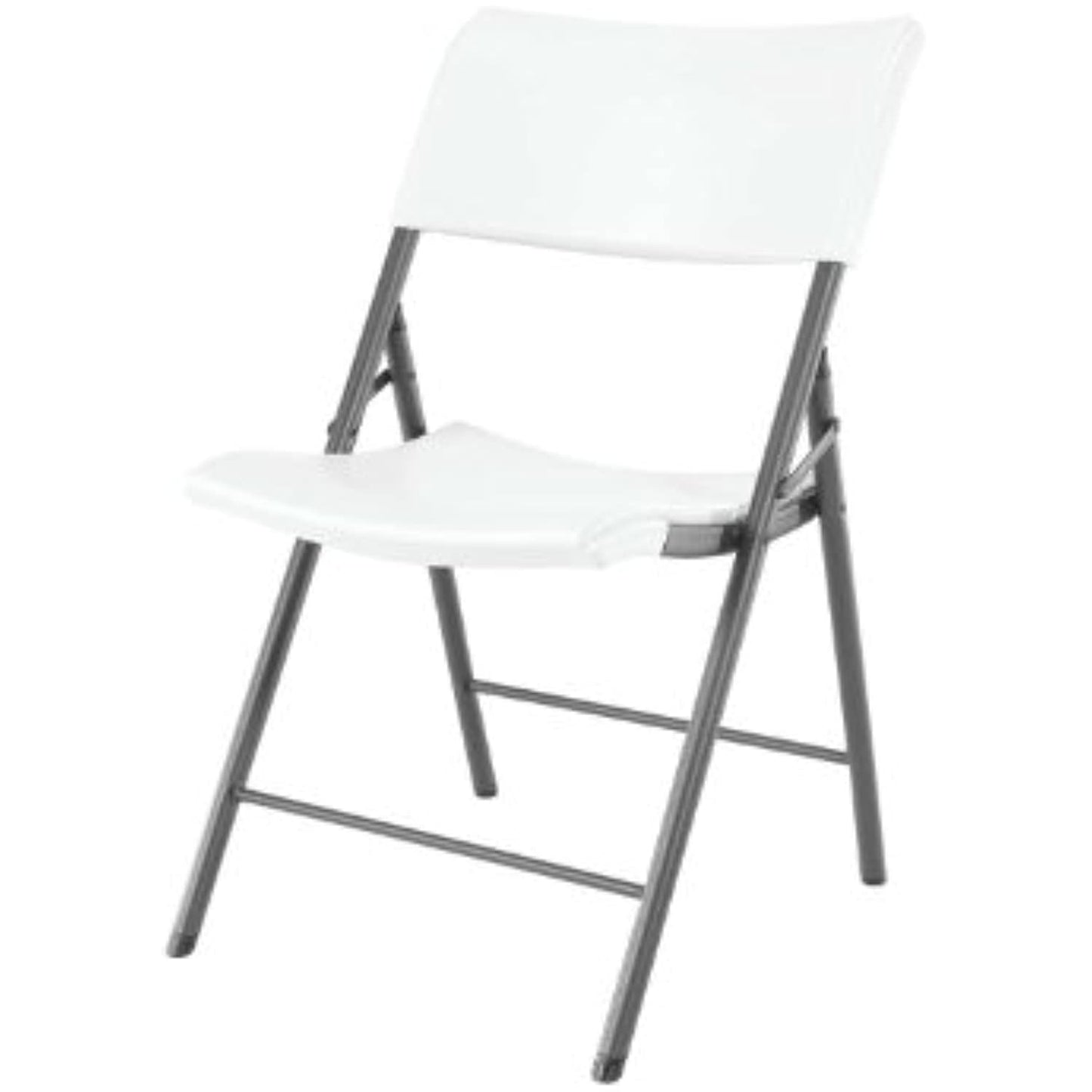 Lifetime 80191 Light Commercial Folding Chair, White Granite with Gray Frame, 4 Pack