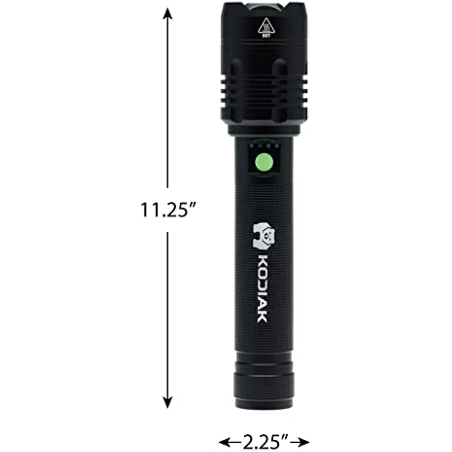 Kodiak Kiran 10000 Lumen | Rechargeable | High Lumen Tactical Flashlight | 5000mAh | 3 Brightness Settings | Charge Your Mobile Phone | Aerospace Grade | Great for Camping, Hiking and Emergencies
