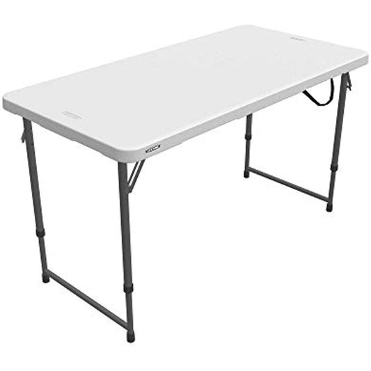 Lifetime Height Adjustable Craft Camping and Utility Folding Table, 4 Foot, 4'/48 x 24, White Granite
