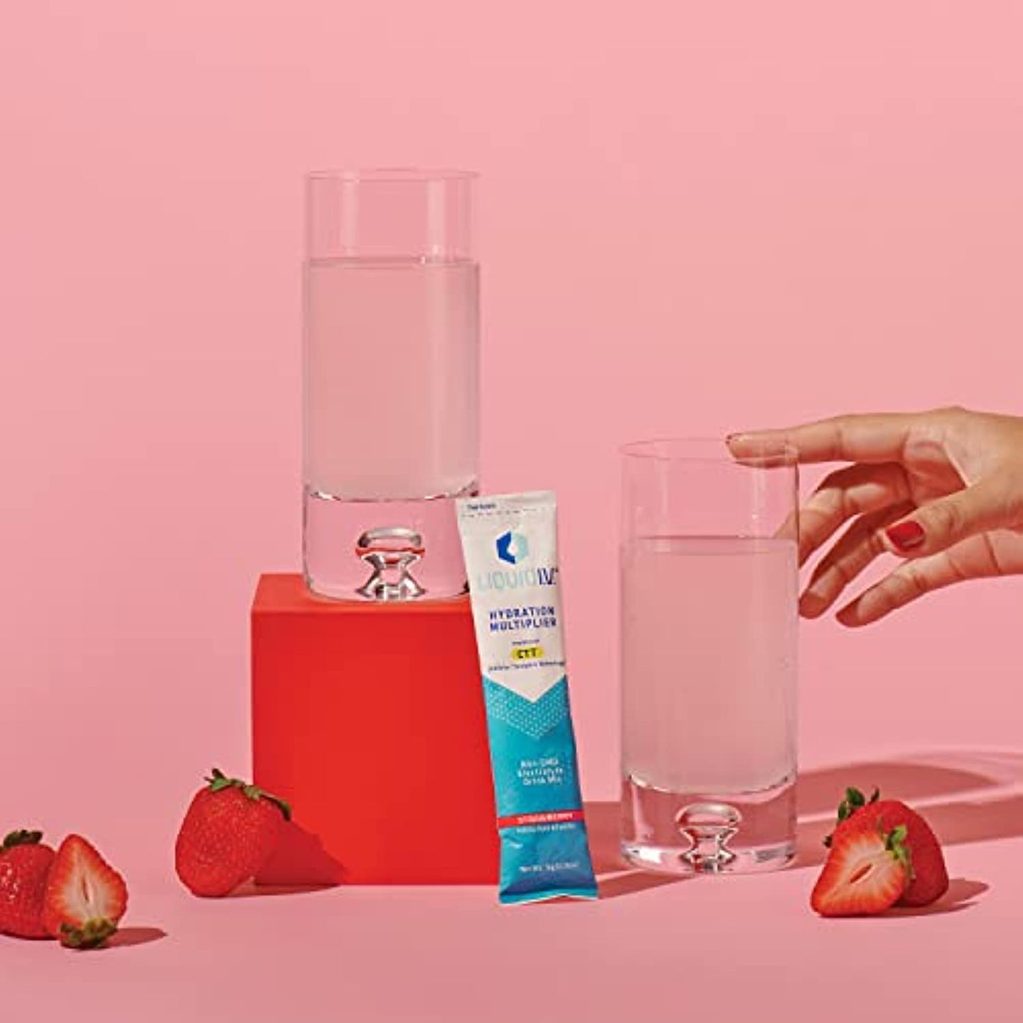 Liquid I.V. Hydration Multiplier - Strawberry - Hydration Powder Packets | Electrolyte Drink Mix | Easy Open Single-Serving Stick | Non-GMO | 48 Sticks