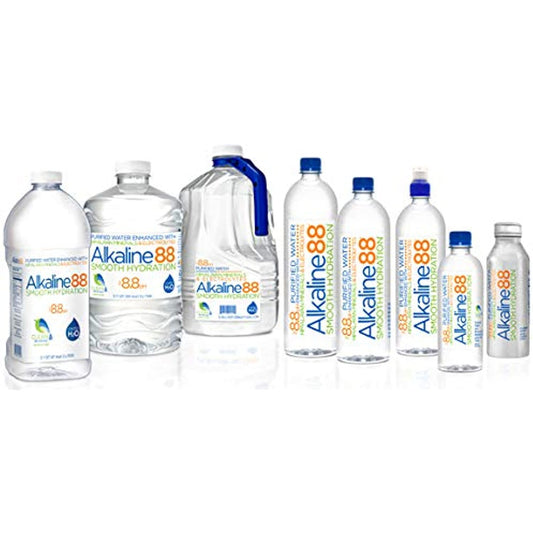 Alkaline88 Purified Ionized Water with Himalayan Minerals & Electrolytes. Perfectly balanced for your body with 8.8pH. 1-Gallon Case - (4) 1 Gallon bottles per case