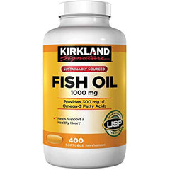 Kirkland Signature Natural Fish Oil 1000 mg with 300 mg Omega-3 - 400 ct (Pack of 2)