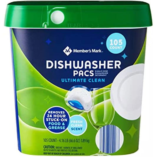 Member's Mark Auto Dishwasher Pacs, Ultimate Clean (105 Count)