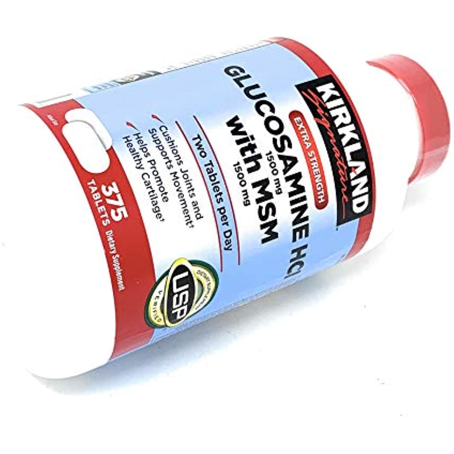 Kirkland Signature Extra Strength Glucosamine HCI 1500mg With MSM 1500 mg 375 Tablets