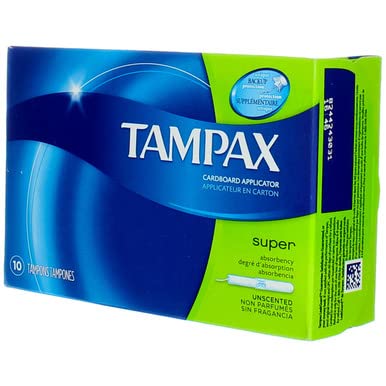 Tampax Super Absorbency Unscented, Easy Carry Purse Size 10 Count Ea. - 12 Packs