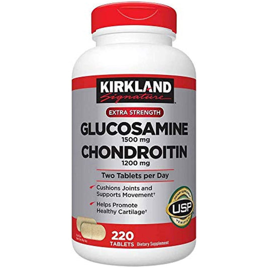 Kirkland Signature Extra Strength Glucosamine 1500mg/Chondroitin 1200mg Sulfate - 220 Count (Pack of 1)