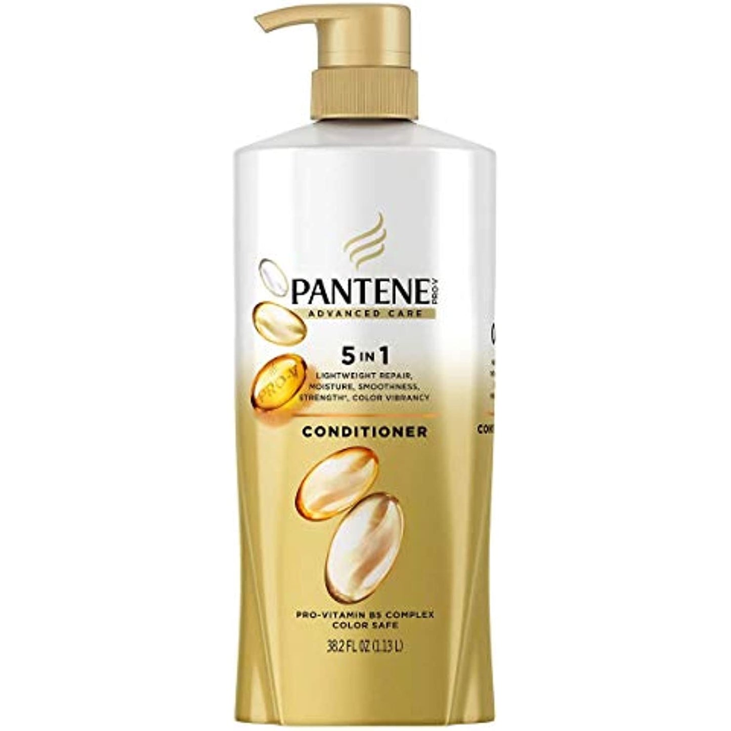 Pantene Advanced Care Conditioner, 5 in 1 Moisture, Smooth, Lightweight, Strength, Color Vibrancy, 38.2 Ounce