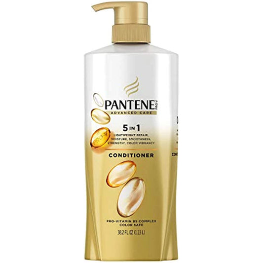 Pantene Advanced Care Conditioner, 5 in 1 Moisture, Smooth, Lightweight, Strength, Color Vibrancy, 38.2 Ounce