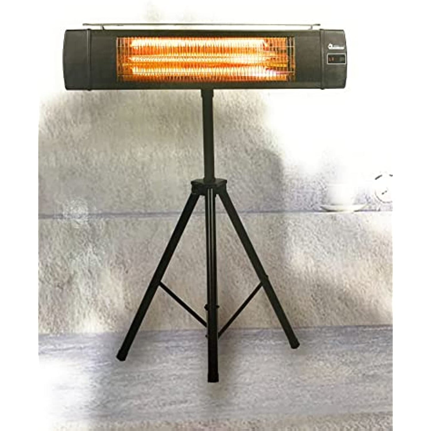 Dr. Infrared Heater DR-368, Indoor/Outdoor 1500W Carbon Infrared Patio Heater with Tripod and Remote Control, Black
