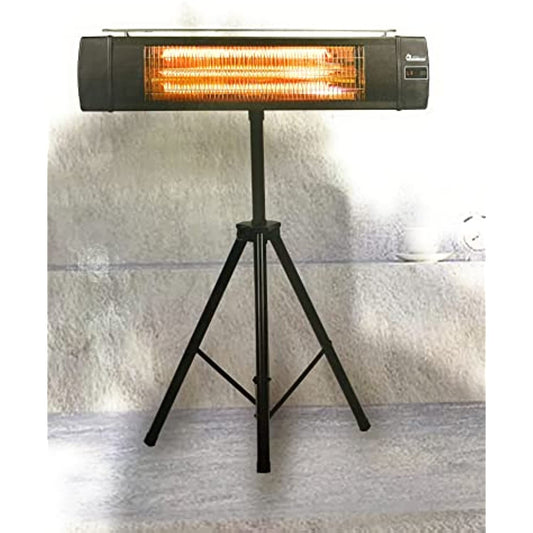 Dr. Infrared Heater DR-368, Indoor/Outdoor 1500W Carbon Infrared Patio Heater with Tripod and Remote Control, Black