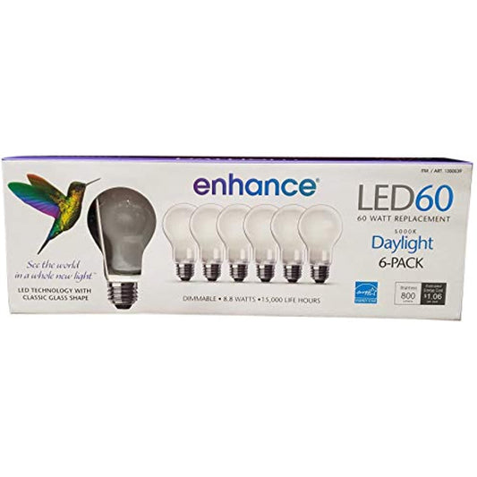 Feit Electric Led 60W Replacement Day Light (6 in 1 Pack), 6Count