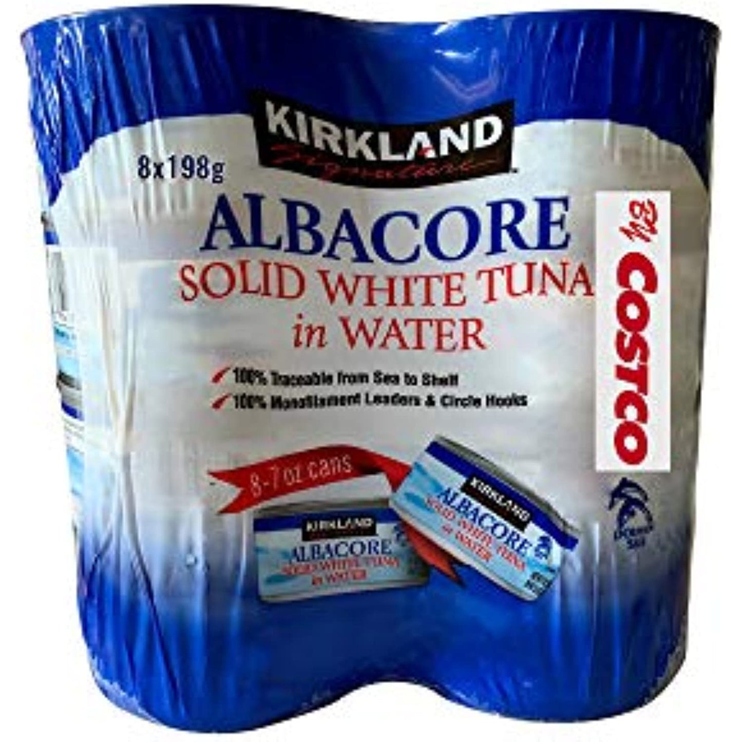 Kirkland Signature Solid White Albacore Tuna, 7 Ounce - 8 Count (Pack of 1)