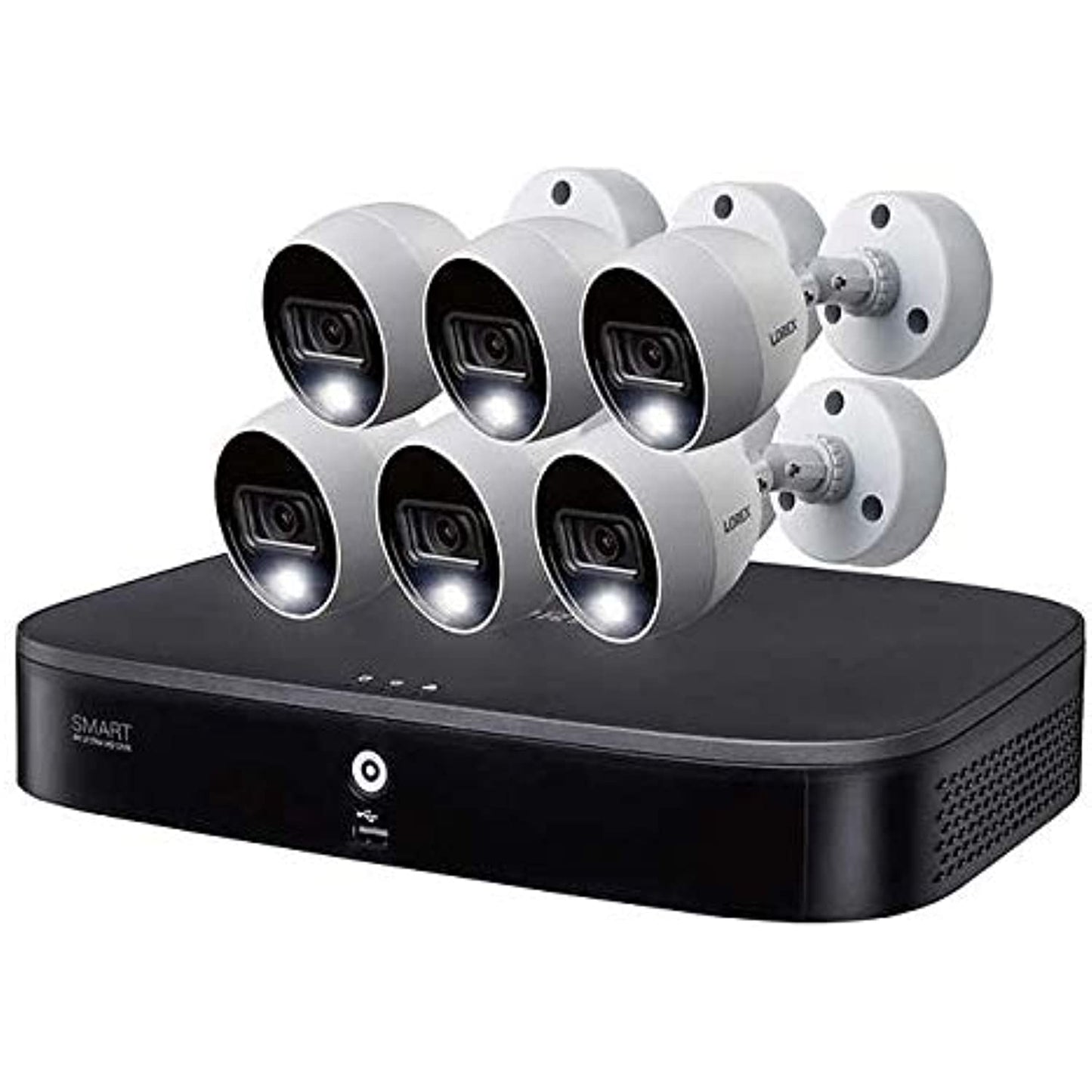 Lorex 4K 2TB Wired Security System with 6 Active Deterrence Cameras, DVR Power Adapter, Channel-8/16 Channels, HD Analog and Voice Controller