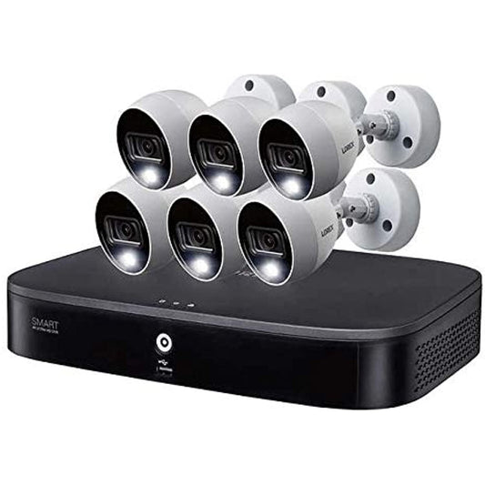 Lorex 4K 2TB Wired Security System with 6 Active Deterrence Cameras, DVR Power Adapter, Channel-8/16 Channels, HD Analog and Voice Controller