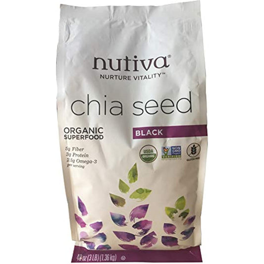 Nutiva Organic, non-GMO, Premium Black Chia Seeds, 48-ounce