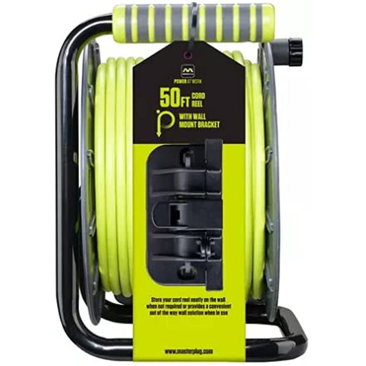 Masterplug Extension Cord Reel (50 ft.) with Wall Mount