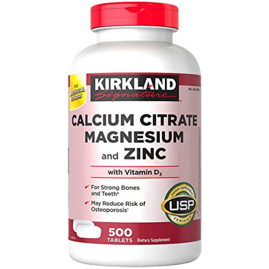 Kirkland Signature Expect More Calcium Citrate Magnesium and Zinc, 500 Tablets