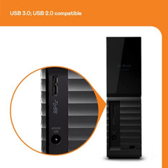 WD 8TB My Book Desktop External Hard Drive, USB 3.0, External HDD with Password Protection and Auto Backup Software - WDBBGB0080HBK-NESN