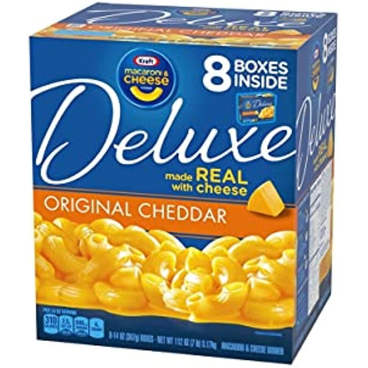 Kraft Deluxe Original Cheddar Macaroni & Cheese Dinner (14 Ounce, 8 Pack)