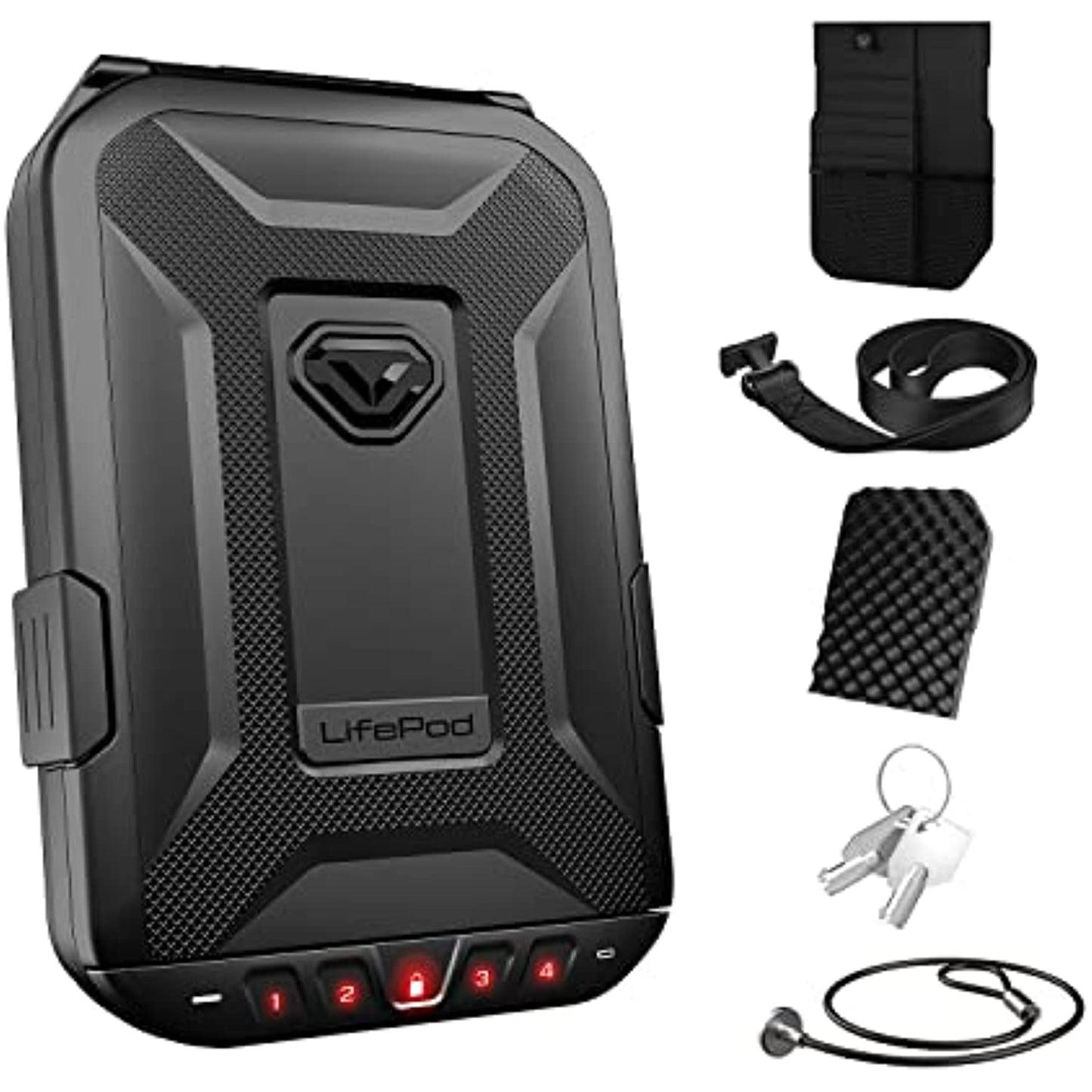 VAULTEK LifePod Secure Waterproof Travel Case Rugged Electronic Lock Box Travel Organizer Portable Handgun Case with Backlit Keypad