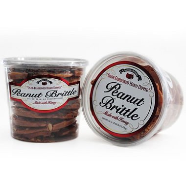 Brittle-Brittle- Old Fashion Hand Dipped Peanut Brittle, 1/2.63lbs Container