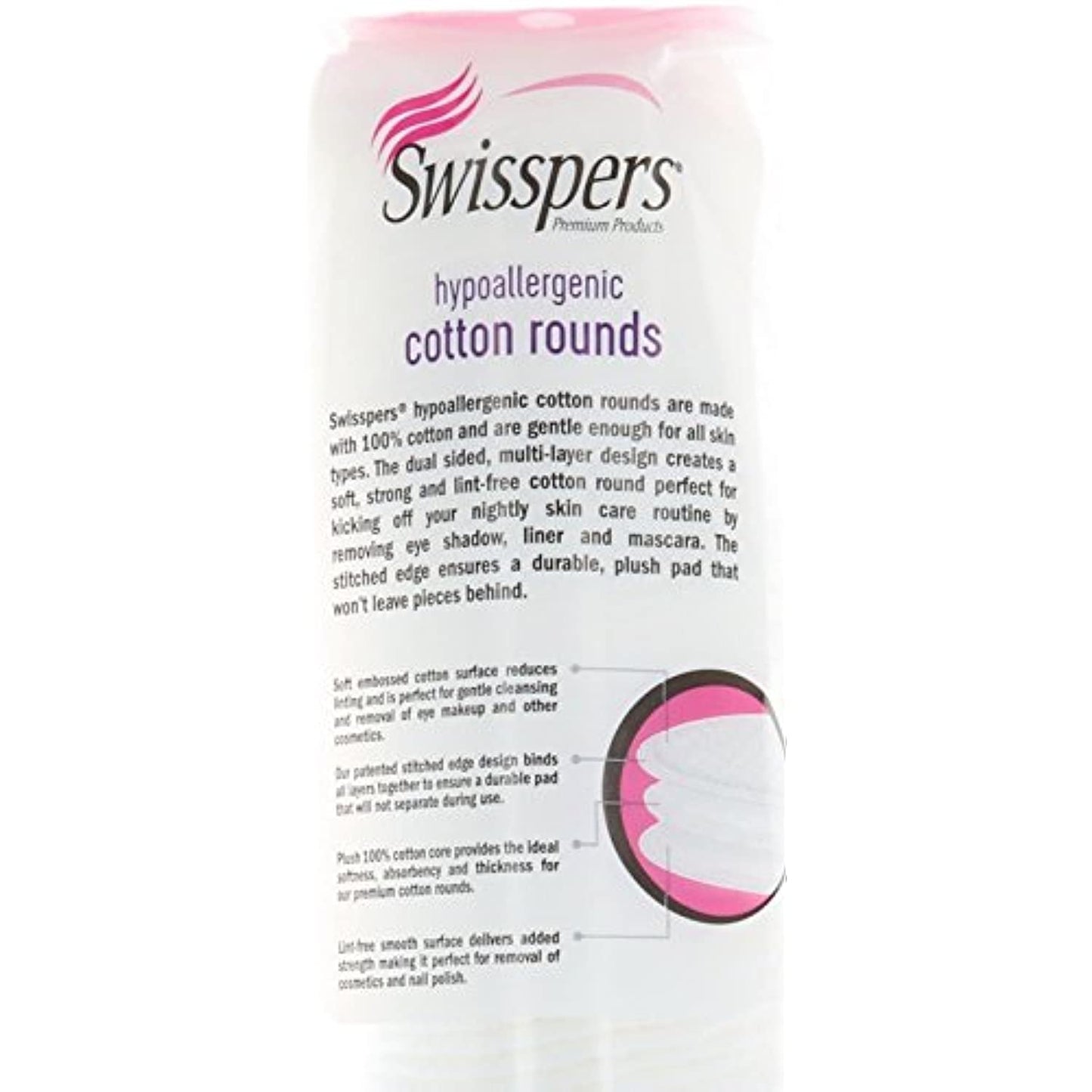 Swisspers Premium Hypoallergenic Cotton Rounds, 900 Count