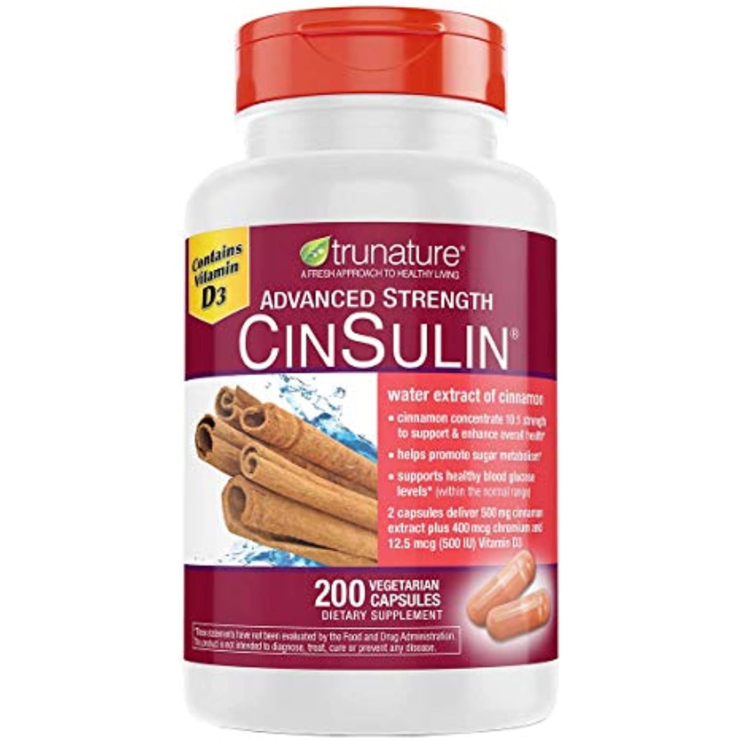 TruNature Advanced Strength Cinsulin, Cranberry, 200 Count